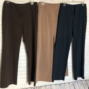 Bargain! Women’s Work Pants Tan, Blue, Brown Lot of 3